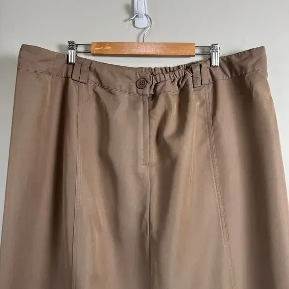 NWT CJ Banks Size 24 Midi Skirt A-Line Tan Women's Modest Career Western - Picture 2 of 10